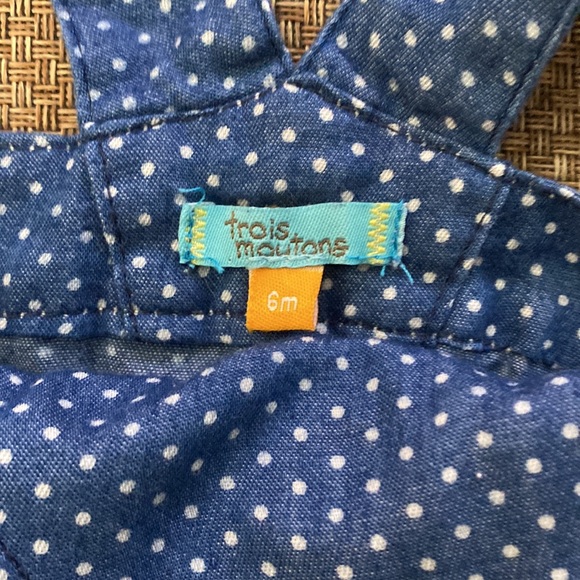 Trois Moutons Lightweight Polka Dot Cotton Jumper Dress 6 Months - Picture 9 of 11